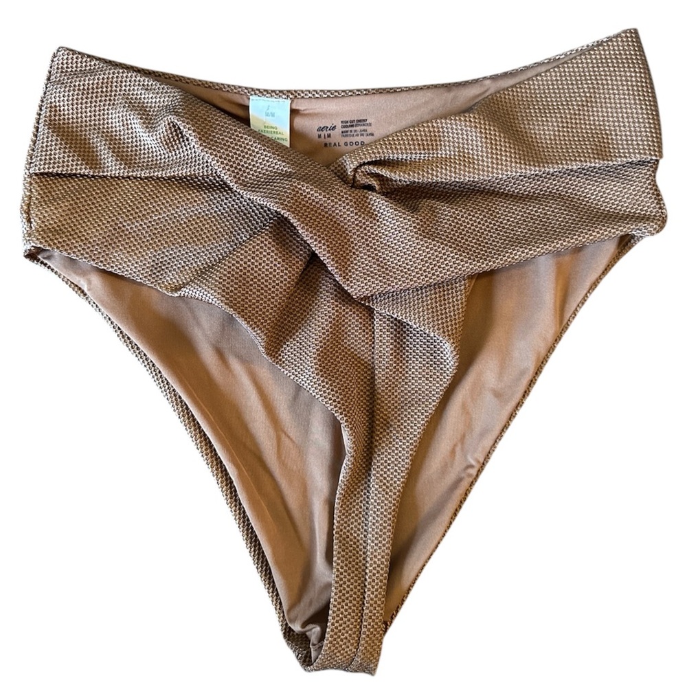 Women's Brown High-Waist Swim Bottom